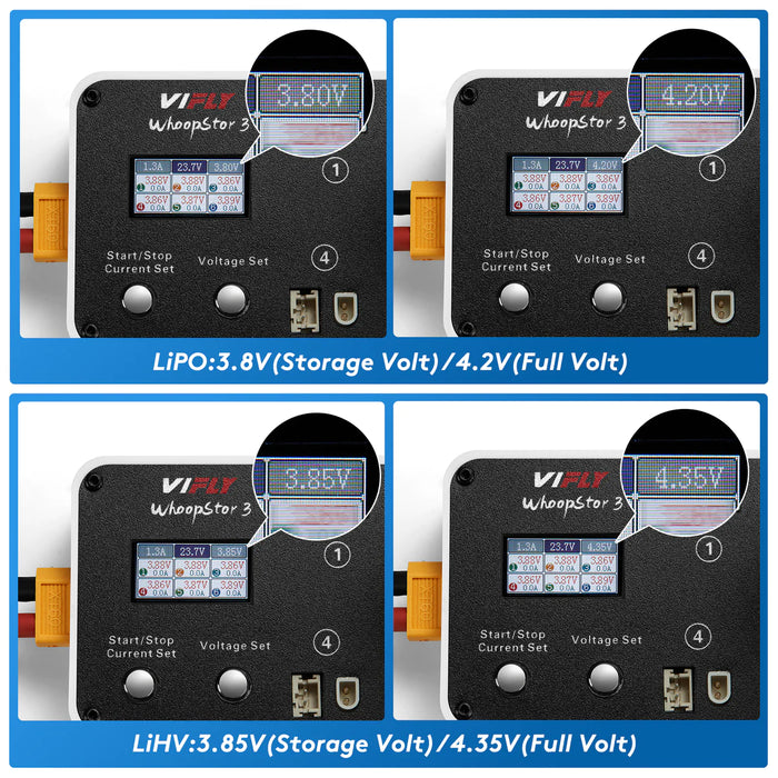VIFLY WhoopStor V3   1S Lade / Entladegerät BT2.0/PH2.0
