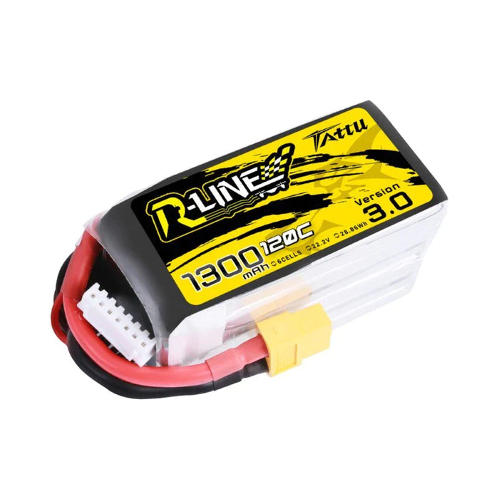Tattu R Line Version 3.0 1300mAh 22.2V 120C 6S1P Lipo Akku mit XT60 Stecker LiPo24.de