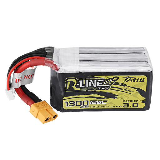 Tattu R Line Version 3.0 1300mAh 22.2V 120C 6S1P Lipo Akku mit XT60 Stecker   LiPo24.de