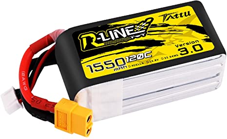 Tattu R Line Version 3.0 1550mAh 14.8V 120C 4S1P Lipo Akku mit XT60 Stecker LiPo24.de