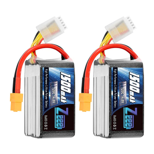 Zeee 4S Lipo Akku 1500mAh 14,8V 120C Graphen Akku mit XT60 Stecker für FPV RC Car RC Modelle (2 Pack)   LiPo24.de