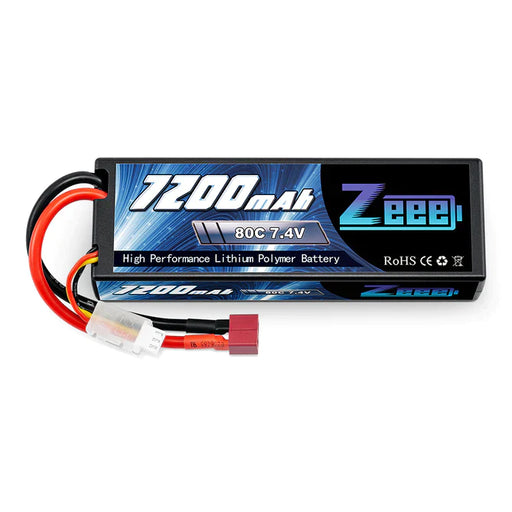 Zeee 2S Lipo Akku 7200mAh 7.4V 80C Hard Case mit Deans T Style Connector für RC Car   LiPo24.de