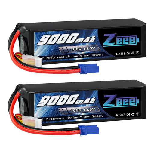 Zeee 4S Lipo Akku 9000mAh 14.8V 100C Soft Case EC5 Stecker mit Metallplatten für RC Car Truck Tank Racing Modelle (2 Pack)   LiPo24.de