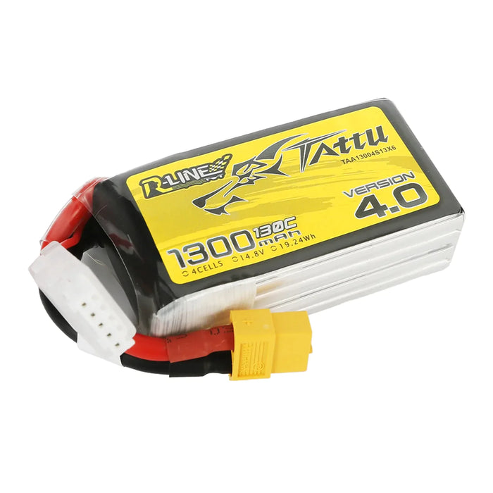 Tattu R Line Version 4.0 1300mAh 14,8V 130C 4S1P Lipo Akku XT60 Stecker LiPo24.de
