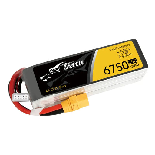 Tattu 6750mAh 14.8V 25C 4S1P Lipo Battery mit XT90   LiPo24.de