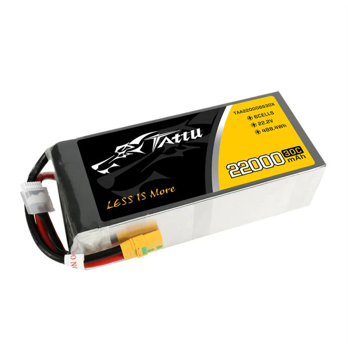 Tattu 22000mAh 22,2V 30C 6S1P Lipo Akkupack mit AS150+XT150 Stecker   LiPo24.de