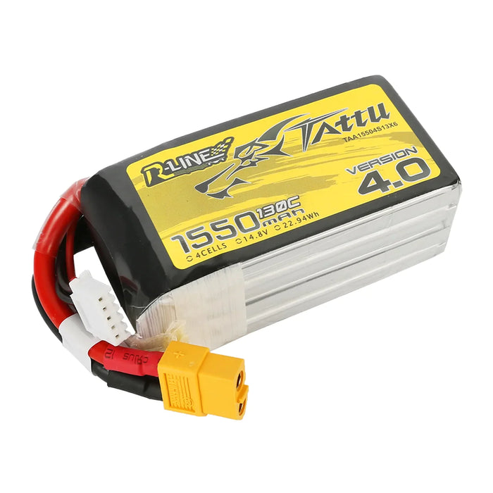 Tattu R Line Version 4.0 1550mAh 14,8V 130C 4S1P Lipo Akku XT60 Stecker LiPo24.de