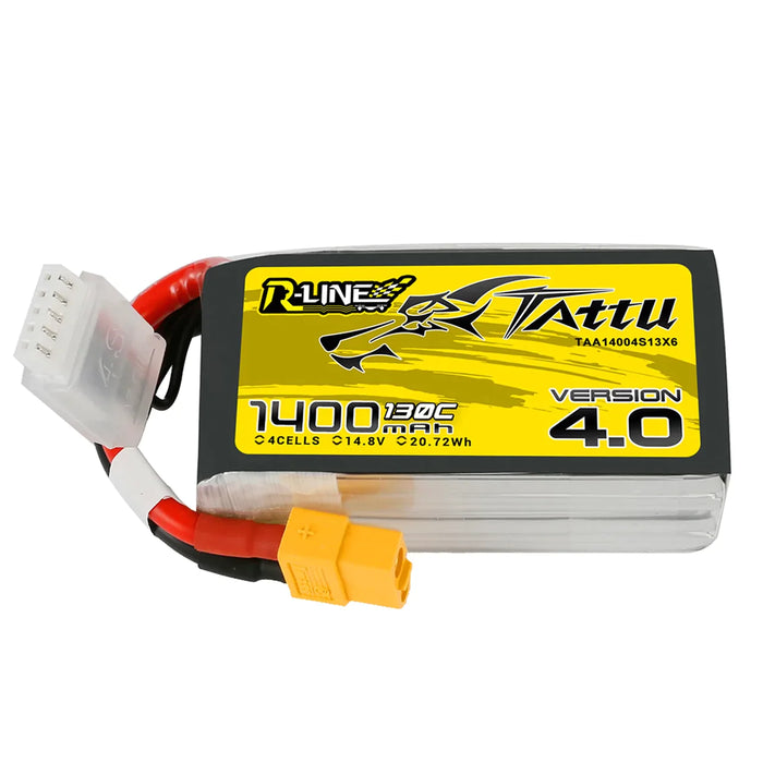 Tattu R Line Version 4.0 1400mAh 14,8 V 130 C 4S1P Lipo Akku XT60 Stecker LiPo24.de