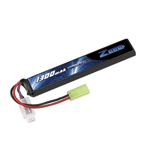 Zeee 2S Lipo Akku 1300mAh 7,4V 25C Airsoft Mini Tamiya Stecker   LiPo24.de