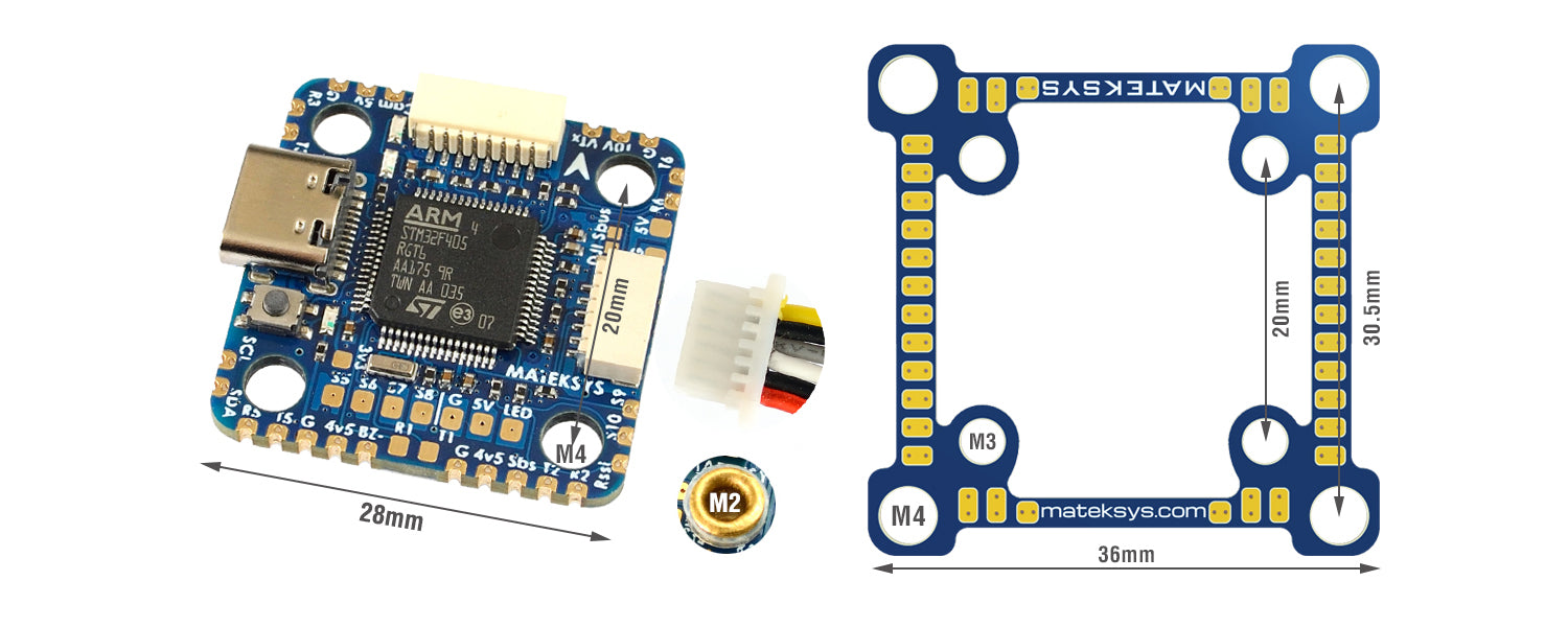 Matek Systems Flugsteuerung F405 Mini TE