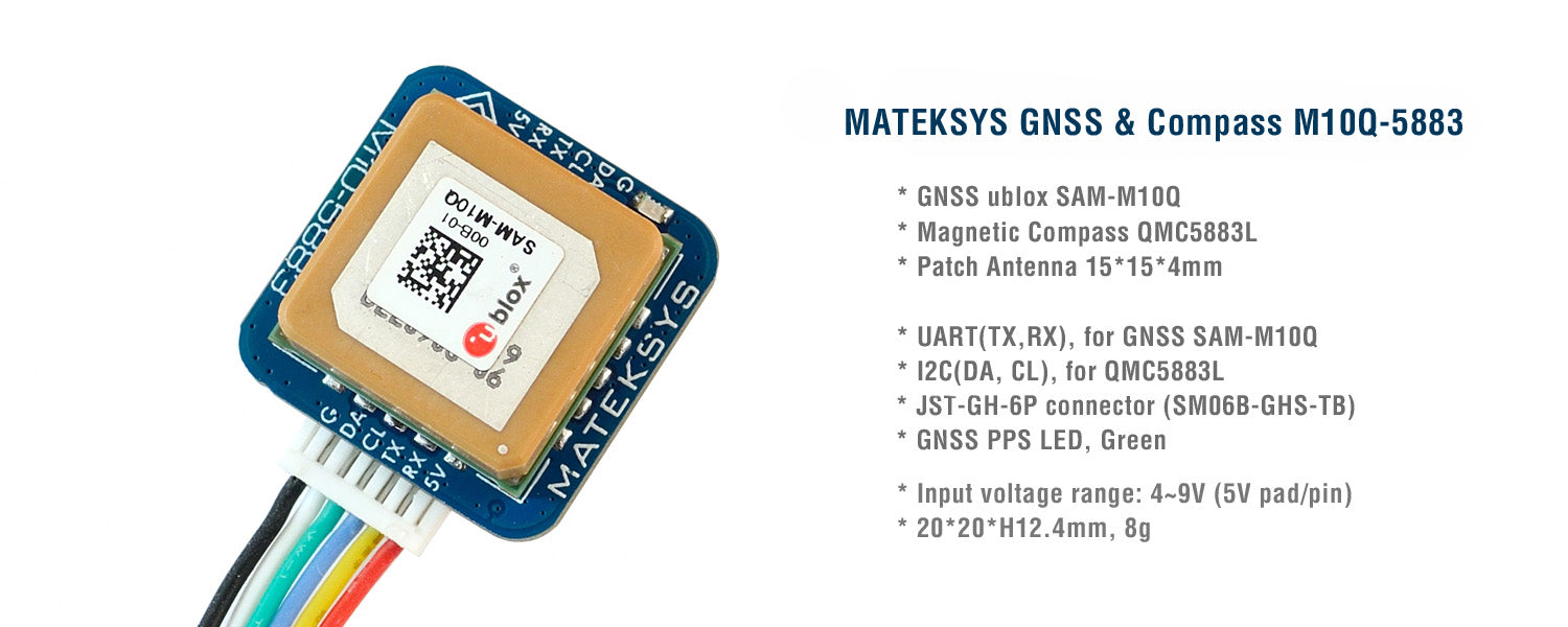 Matek Systems GNSS & Kompass, M10Q 5883