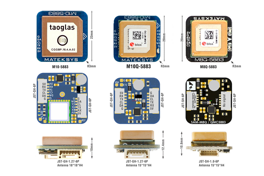 Matek Systems GNSS & Kompass, M10Q 5883