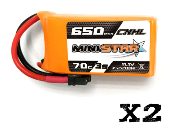 CNHL MiniStar 650mAh 11,1V 3S 70C Lipo Akku mit XT30U (2 St.) LiPo24.de