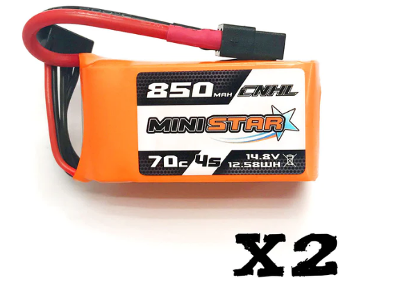 CNHL MiniStar 850mAh 14,8V 4S 70C Lipo Akku mit XT60 Stecker (2 St.) LiPo24.de