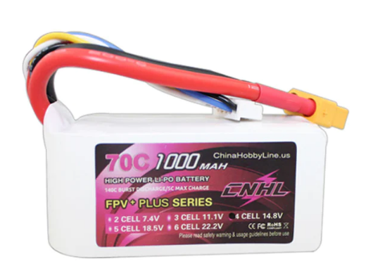 CNHL G+Plus 1000mAh 14,8V 4S 70C Lipo Akku mit XT60 Stecker LiPo24.de