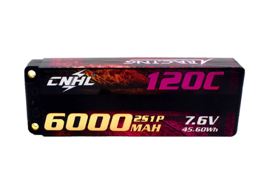 CNHL Racing Series LiHV 6000mAh 7,6V 2S 120C HV Hartschalen Lipo Akku mit EC5 Stecker für RC Rennen LiPo24.de