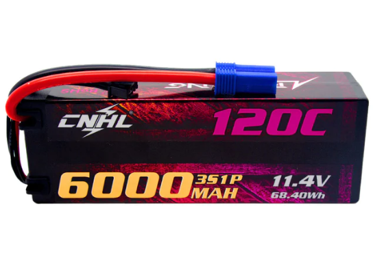 CNHL Racing Series LiHV 6000mAh 11,4V 3S 120C HV Hartschalen Lipo Akku mit EC5 Stecker LiPo24.de