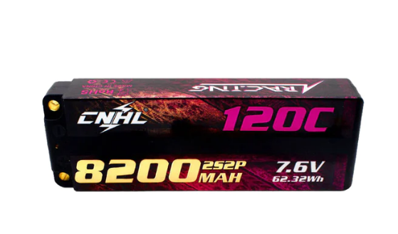 CNHL Racing Series LiHV 8200mAh 7,6V 2S 120C HV Hartschalen Lipo Akku mit EC5 Stecker für RC Rennen LiPo24.de