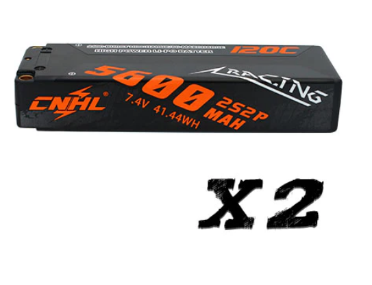 CNHL Racing Series 5600mAh 7,4V 2S2P 120C Hartschalen Lipo Akku mit T/Dean Stecker (2 St.) LiPo24.de