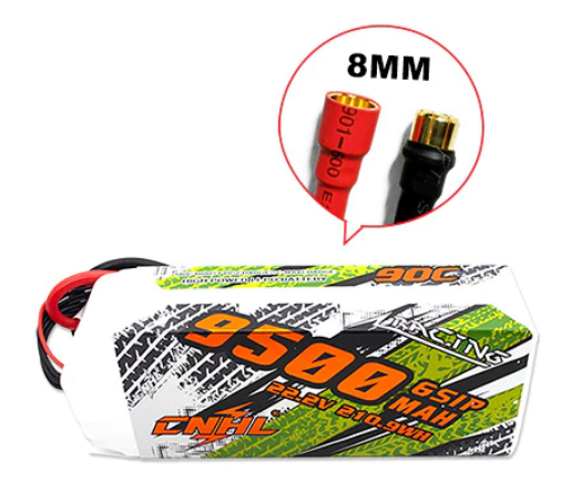CNHL Racing Series 9500mAh 22,2V 6S 90C Lipo Akku mit 8,0mm Rundstecker LiPo24.de