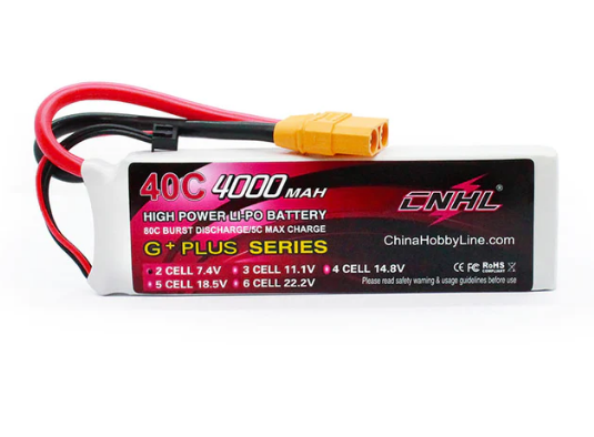CNHL 4000mAh 7,4V 2S 40C Lipo Akku mit XT90 Stecker LiPo24.de
