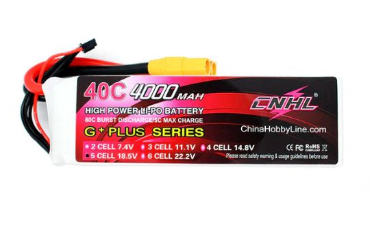 CNHL 4000mAh 18,5V 5S 40C Lipo Akku mit XT90 Stecker LiPo24.de