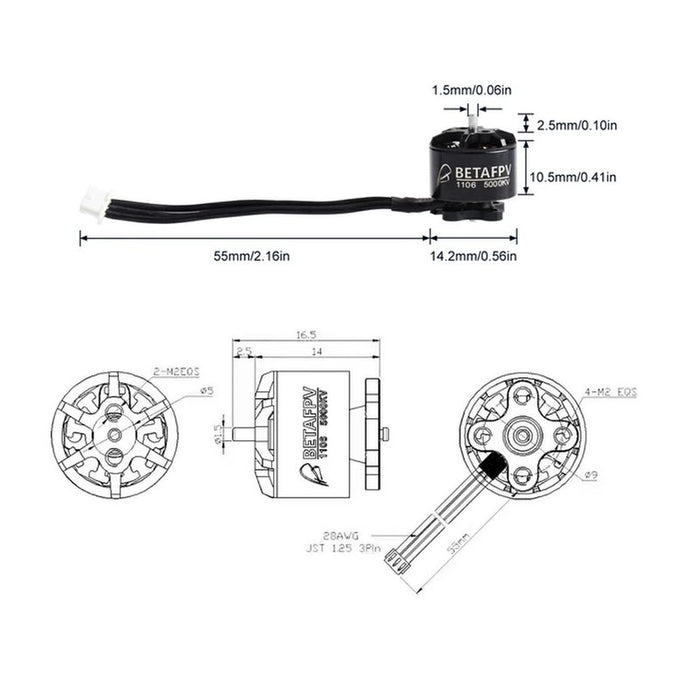 BetaFPV 1106 4500KV FPV Racing Motor (4 St.)