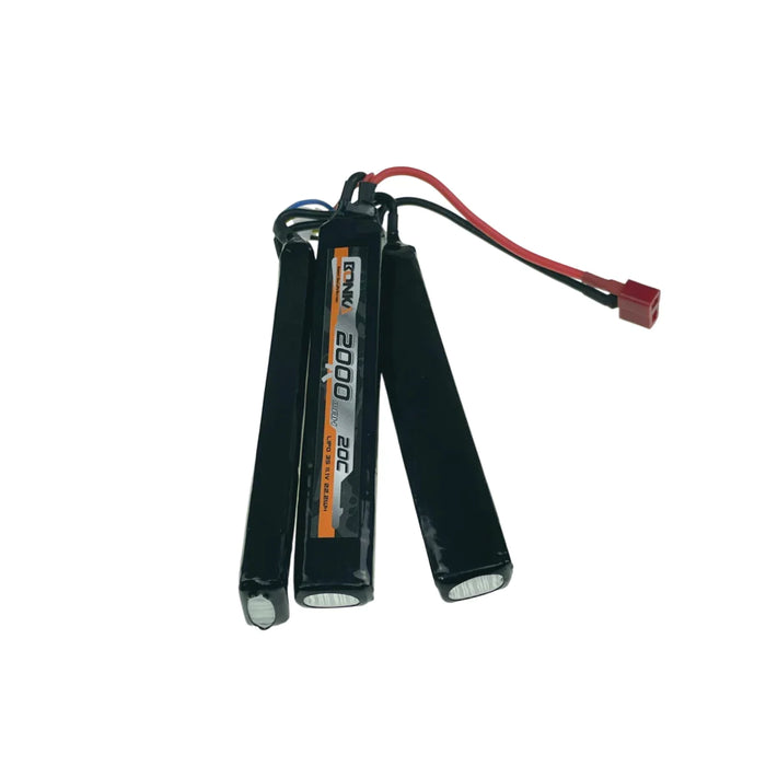 Bonka Airsoft Lipo Akku 2000mAh 3S 11,1V 20C 3 Dean Tri Panel LiPo24.de