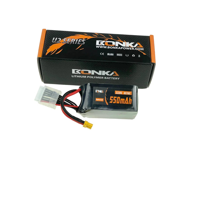Bonka Lipo Akku 550mAh 22,2V 6S 80C/160C FPV Parcour XT30 LiPo24.de