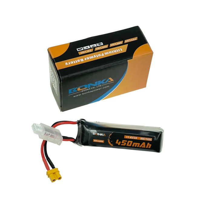 Bonka Lipo Akku 450mAh 11,4V HV 3S 80C/160C FPV Parcour XT30   LiPo24.de