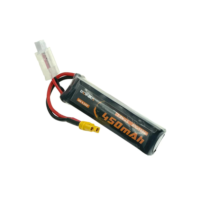 Bonka Lipo Akku 450mAh 7,6V HV 2S 80C/160C FPV Parcour XT30 LiPo24.de