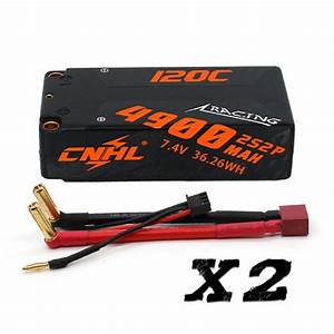 CNHL Racing Series 4900mAh 7,4V 2S2P 120C Hartschalen Lipo Akku mit T/Dean Stecker (2 St.) LiPo24.de