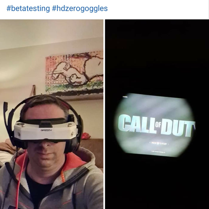 HDZero Goggles Interface macht es möglich Call of Duty zu zocken.