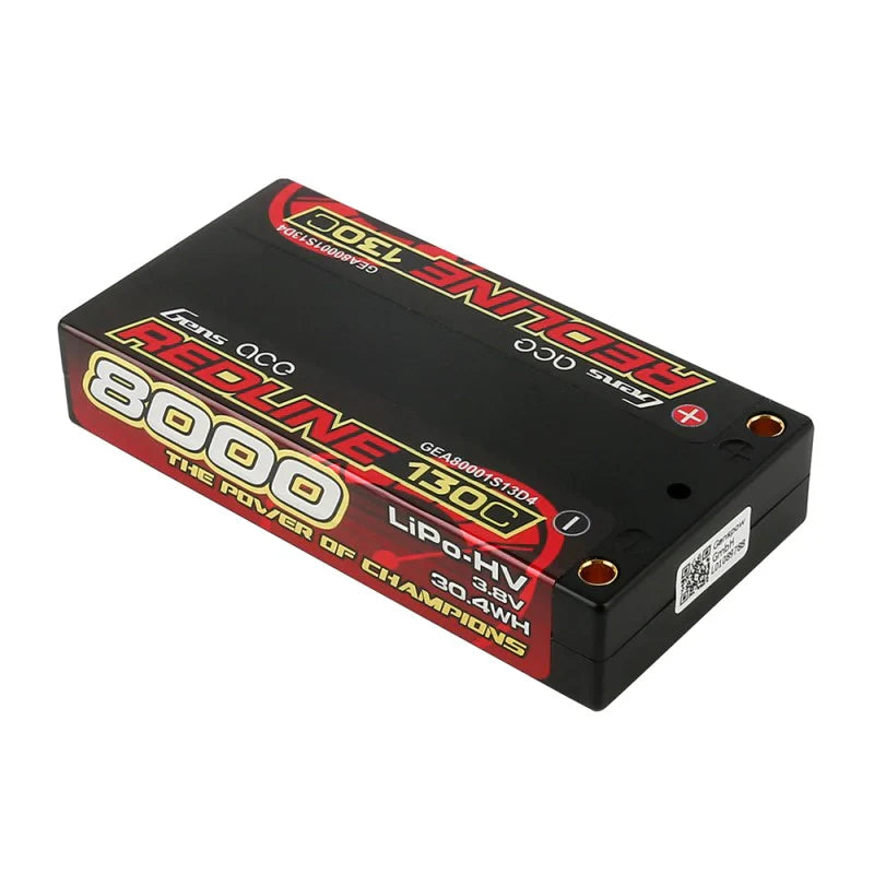 Gens Ace Redline Serie 8000mAh 3,8V 130C 1S2P HardCase #58 HV Lipo Batterie - LiPo24.de