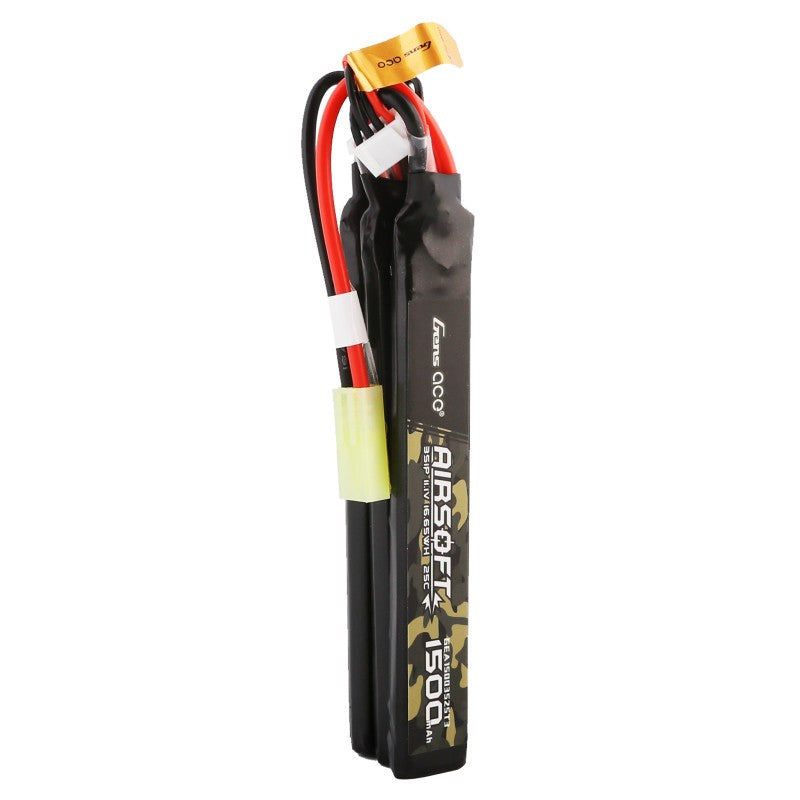 Gens Ace 25C 1500mAh 3S1P 11.1V Nunchuck 3X Airsoft Gun Lipo Akku mit Mini Tamiya Stecker - LiPo24.de
