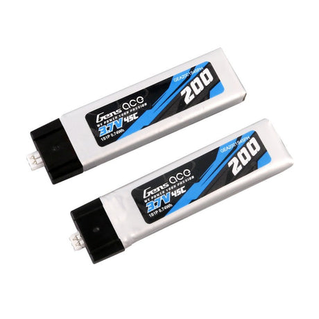 Gens Ace 200mAh 3.7V 45C 1S1P Lipo Akku (2 Stück) - LiPo24.de