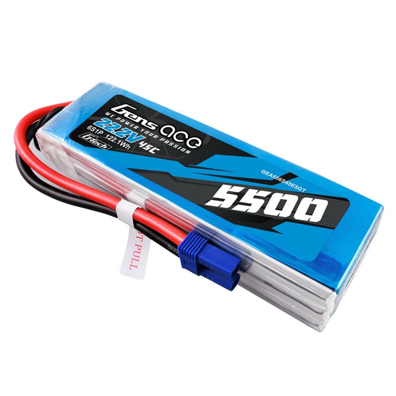 Gens ace G-Tech 5500 mAh Lipo 22,2 V 45 C 6S1P Modellhubschrauberbatterien
