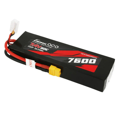 Gens Ace 7600mAh 7.4V 60C 2S2P Lipo Akku PC-Materialgehäuse mit XT60-Stecker - LiPo24.de
