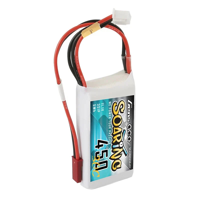 Gens Ace Soaring 450mAh 11.1V 30C 3S1P Lipo-Akkupack mit JST-SYP-Stecker - LiPo24.de
