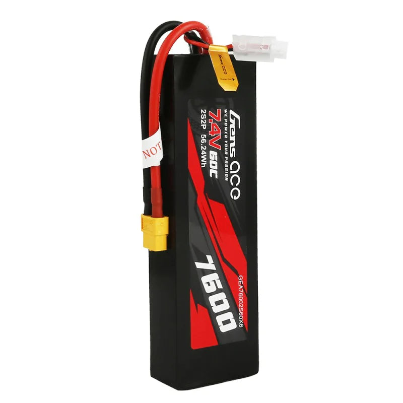 Gens Ace 7600mAh 7.4V 60C 2S2P Lipo Akku PC-Materialgehäuse mit XT60-Stecker - LiPo24.de