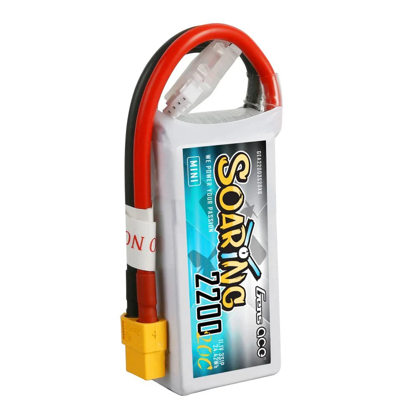 Gens Ace Soaring Mini 2200mAh 11.1V 20C 3S1P Lipo Akkupack mit XT60 Stecker - LiPo24.de