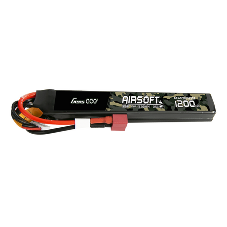 Gens Ace 25C 1200mAh 3S1P 11.1V Sattel Airsoft Gun Lipo Batterie mit T-Stecker - LiPo24.de