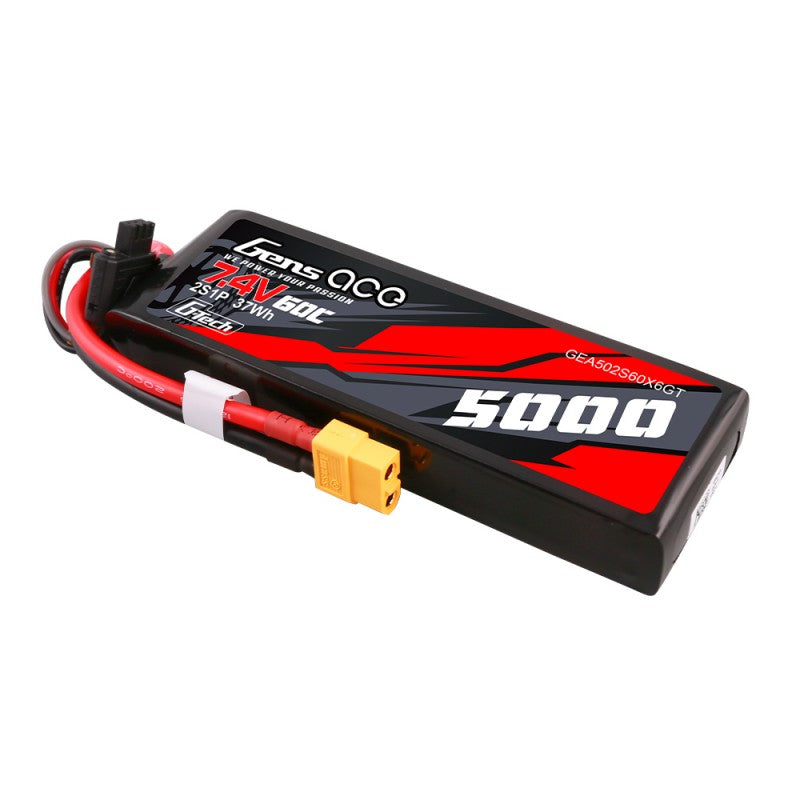 Gens ace G-Tech 5000 mAh 7,4 V 60 C 2S1P Lipo PC-Materialgehäuse mit XT60-Stecker