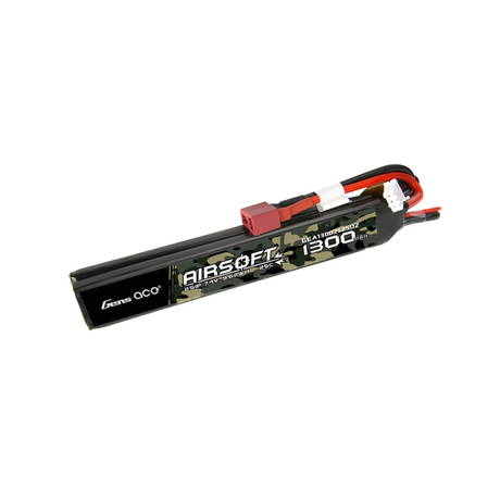 Gens Ace 25C 1300mAh 2S1P 7.4V Sattel Airsoft Gun Lipo Batterie mit T-Stecker - LiPo24.de