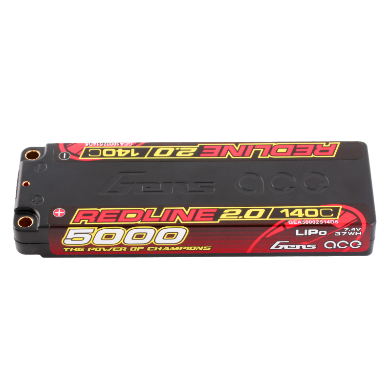 Gens ace Redline 2.0 Serie 5000 mAh 7,4 V 140 C 2S1P HardCase Lipo-Akku mit Hardcase 56#