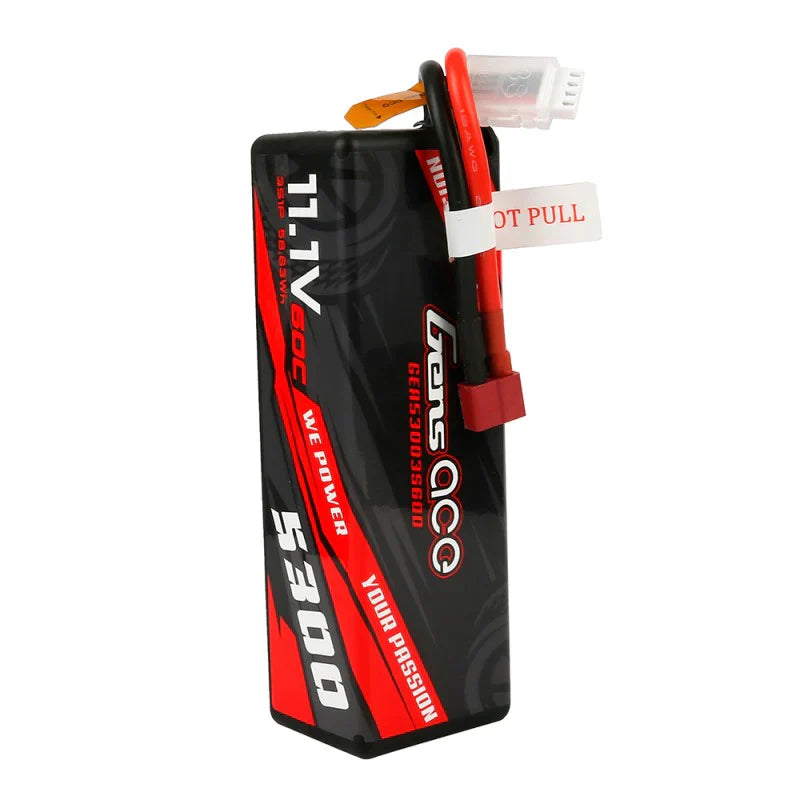Gens Ace 5300mAh 11.1V 60C 3S1P HardCase 15# Auto Lipo Akku mit T-Stecker - LiPo24.de