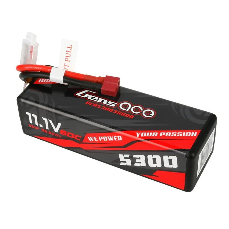 Gens Ace 5300mAh 11.1V 60C 3S1P HardCase 15# Auto Lipo Akku mit T-Stecker - LiPo24.de