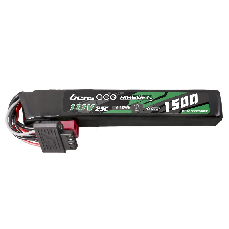 Gens ace G-Tech 25C 1500 mAh 3S1P 11,1 V Airsoft Lipo Akku mit T-Stecker
