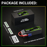 Ovonic Car 4S Lipo Akku 8000mAh 120C 14,8V RC Lipo Akku mit EC5 Stecker (2 Stück)