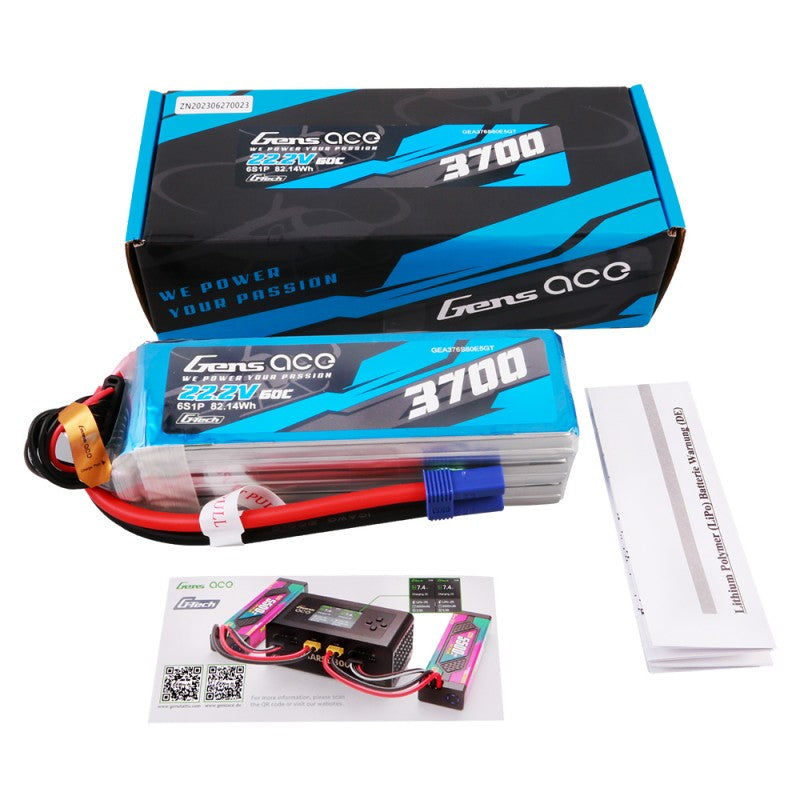 Gens Ace G-Tech 6S 3700mAh 22,2V 60C 6S1P Lipo EC5